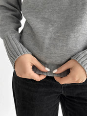 Sweter dziany, szary