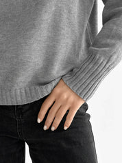 Sweter dziany, szary