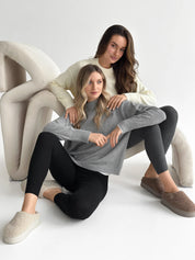 Sweter dziany, szary