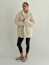 Bluza TEDDY z kapturem, mleczna
