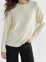 Sweter dziany, kremowy