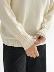 Sweter dziany, kremowy