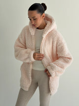 Bluza TEDDY z kapturem, różowa
