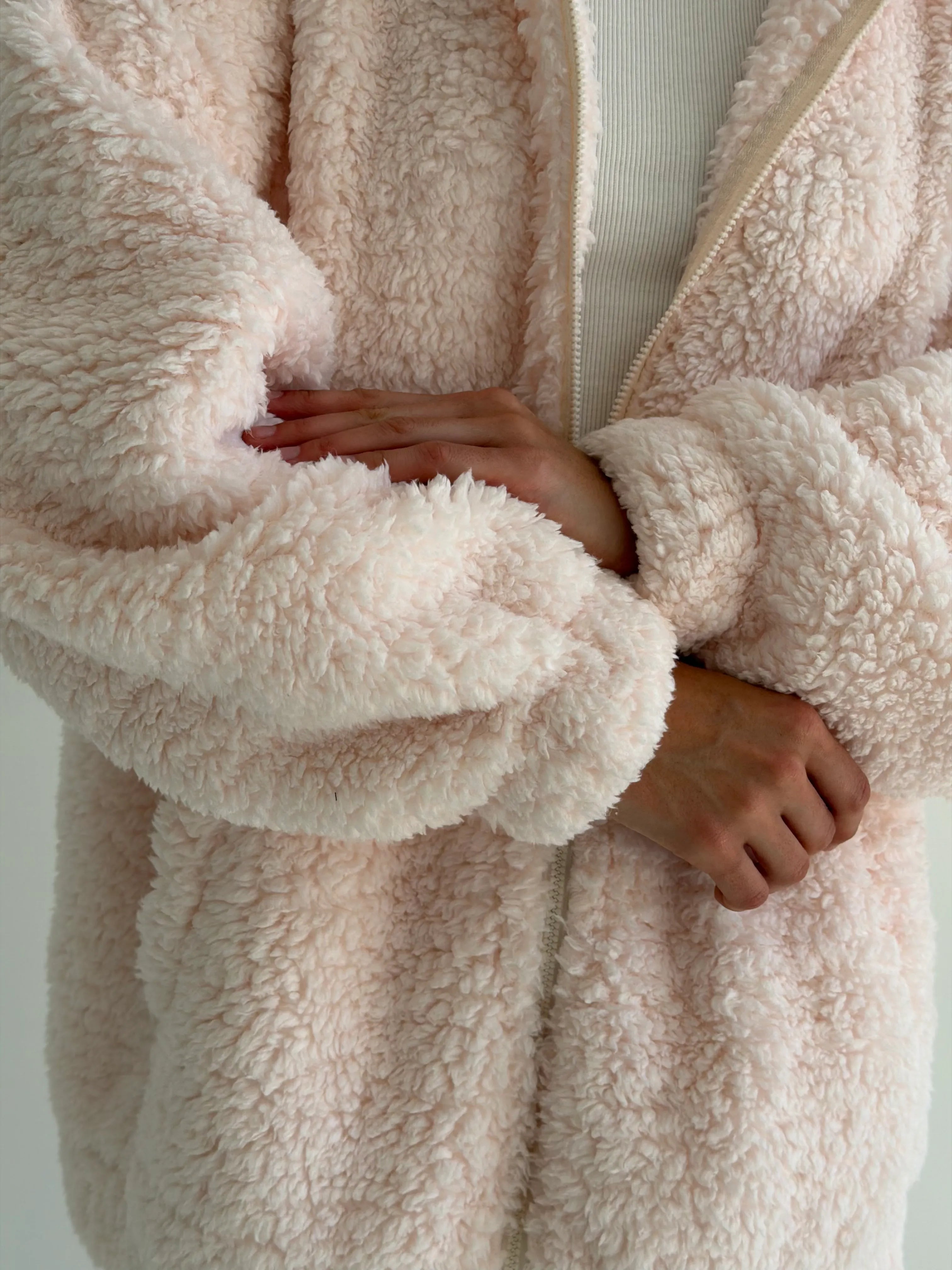 Bluza TEDDY z kapturem, różowa