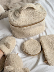 Kosmetyczka TEDDY, beżowa, średnia płaska