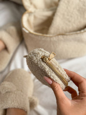 Kosmetyczka TEDDY, beżowa, średnia okrągła