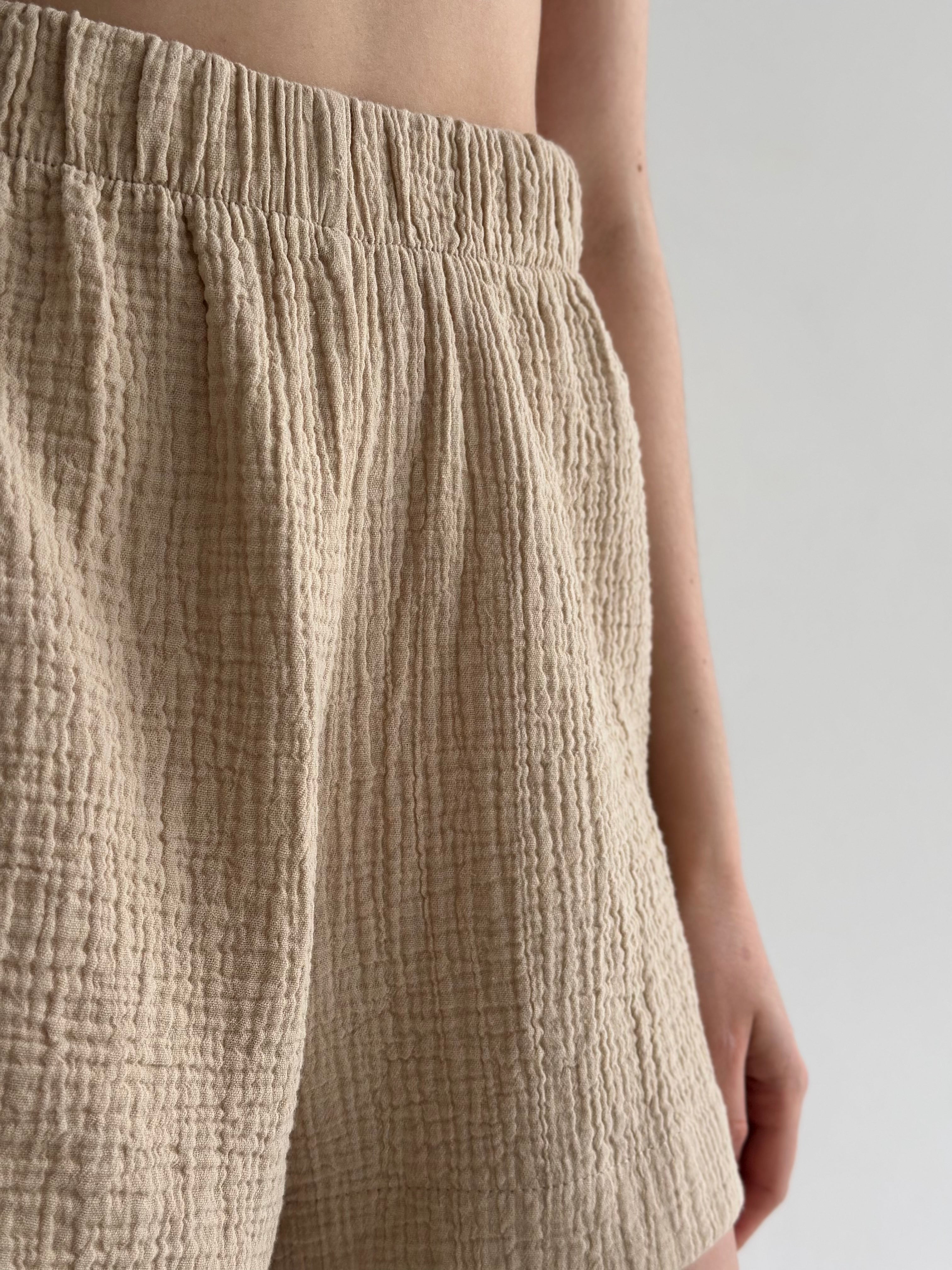 Komplet kimono i szorty muślin dwuwarstwowy, fioletowy