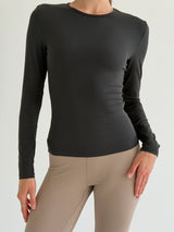 Longsleeve do jogi, grafitowy