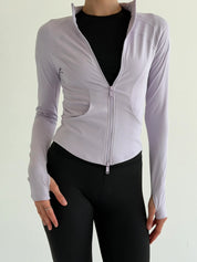 Bluza do jogi na zamek, lawendowa