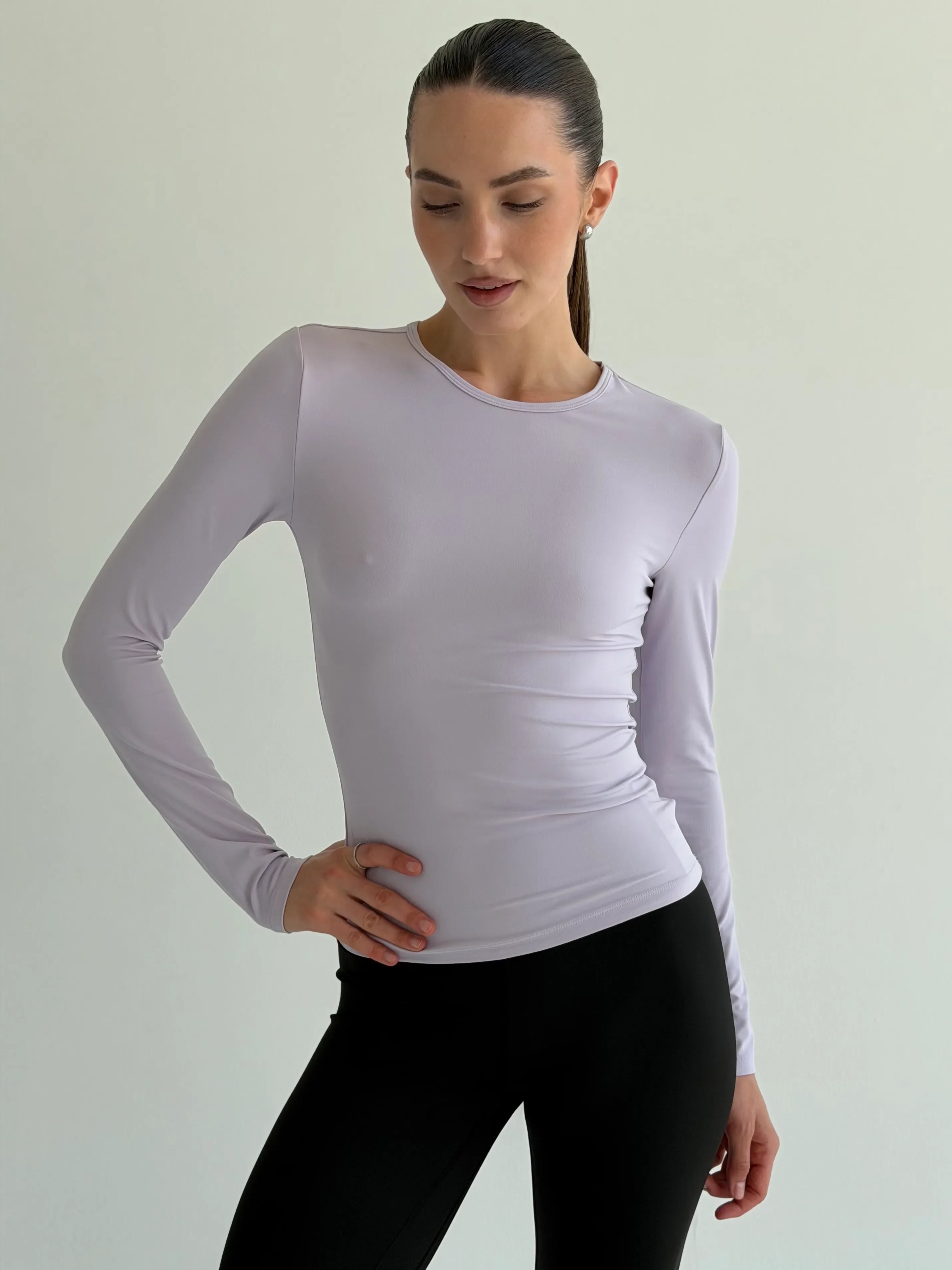 Longsleeve do jogi, lawendowy