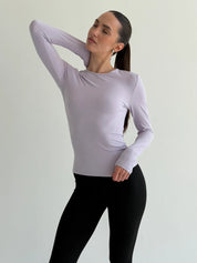 Longsleeve do jogi, lawendowy