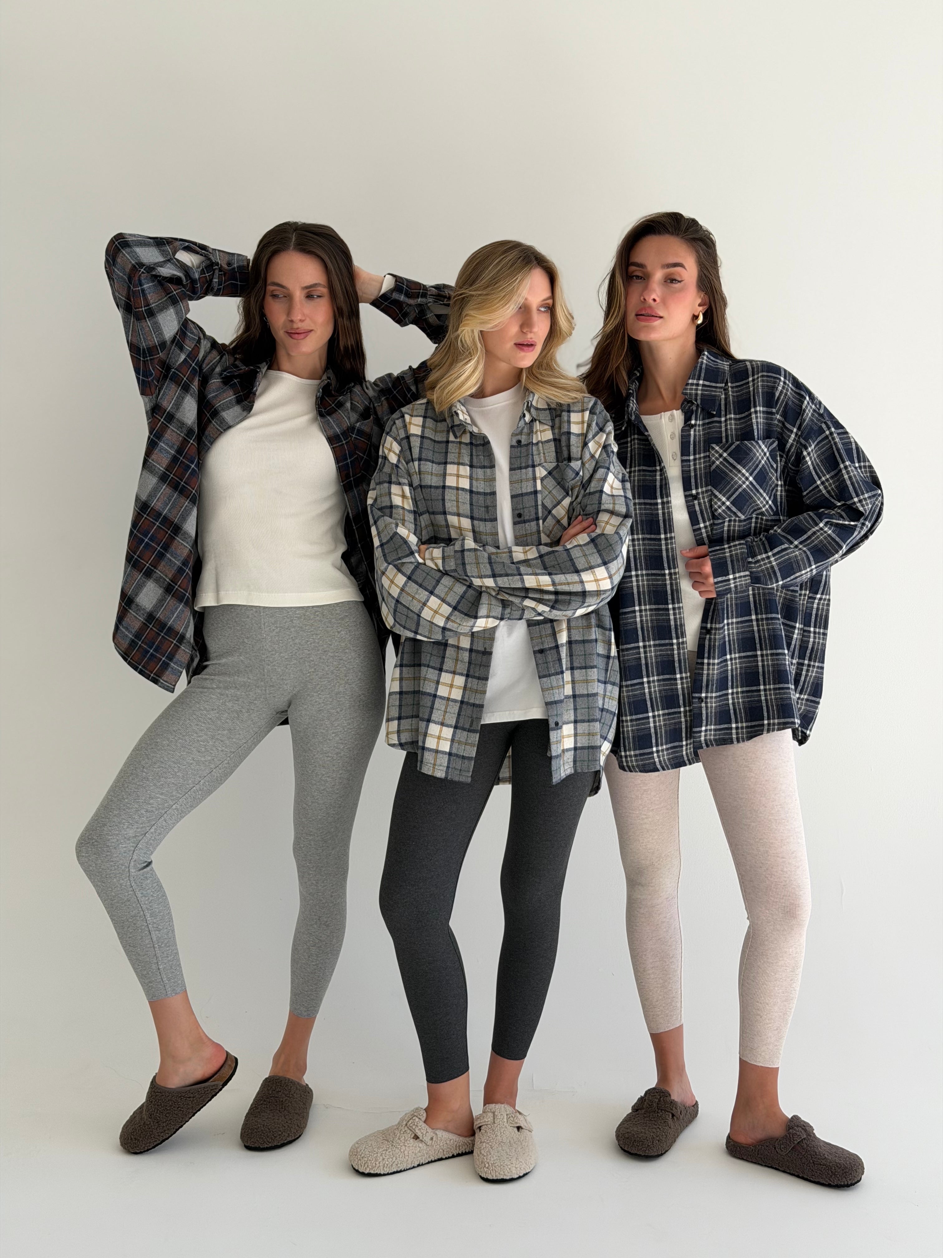 Koszula flanelowa w granatową kratę, One Size