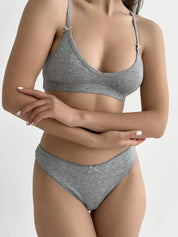 Top bielizniany basic, szary