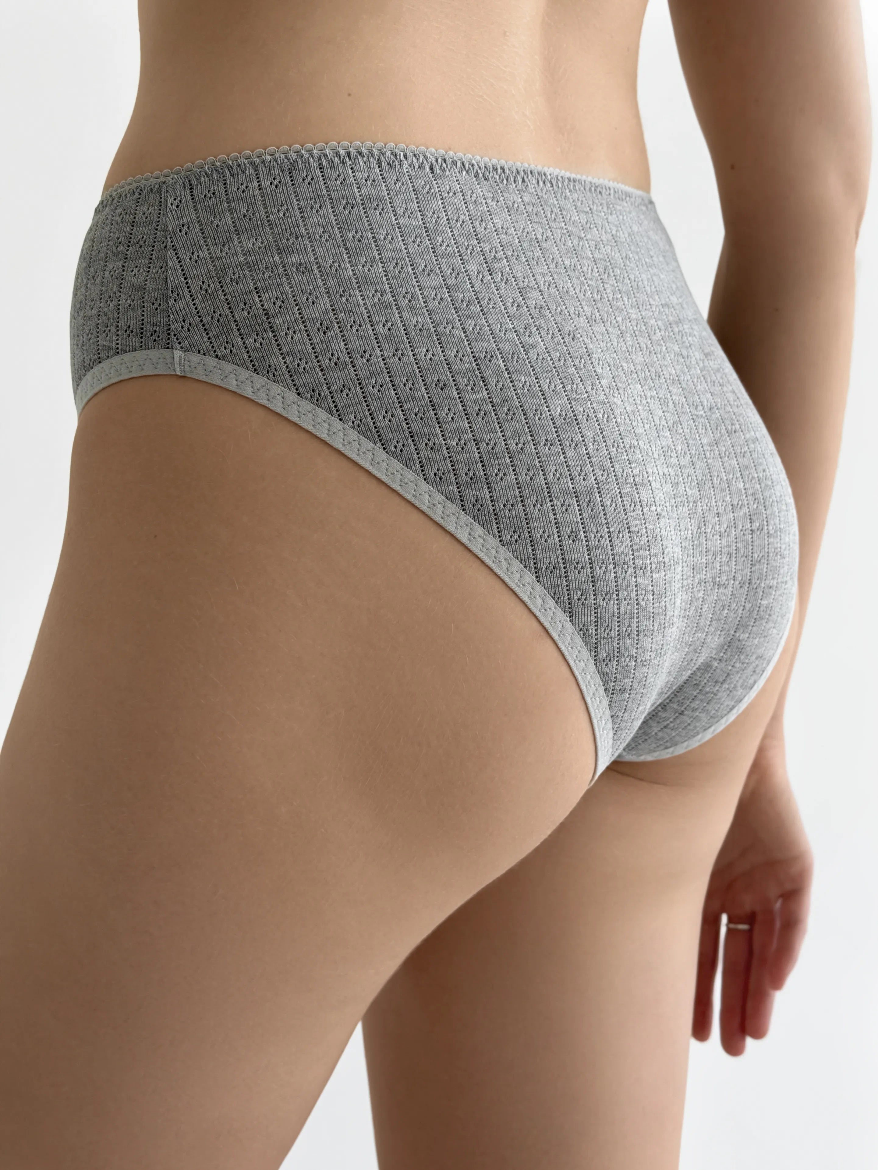Majtki Slip, dzianina prążkowana, antracyt