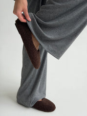 Komplet Soft Touch z dzianiny longsleeve i spodnie, ciemnoszary
