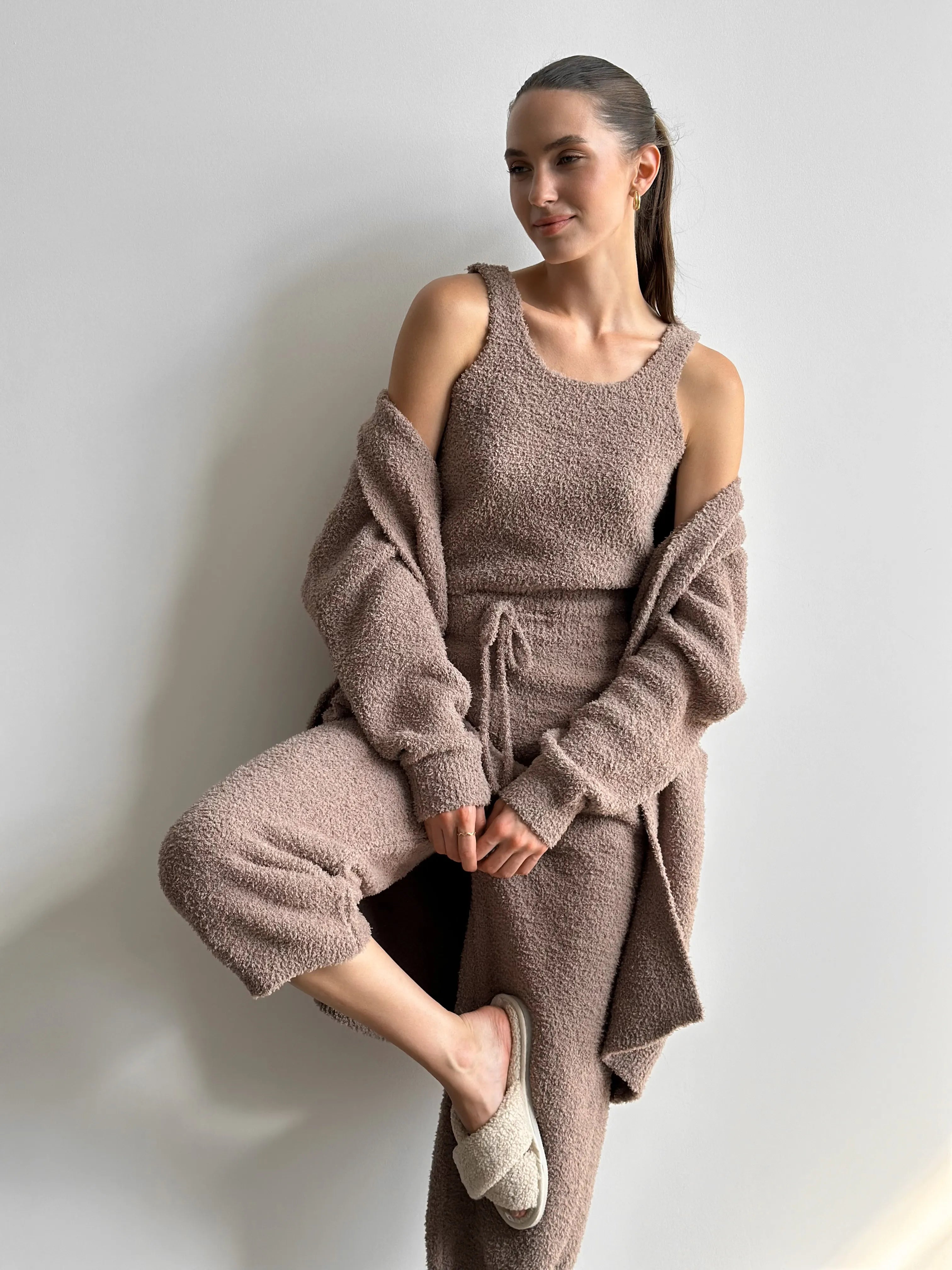 Top Soft dzianina puszysta, brązowy