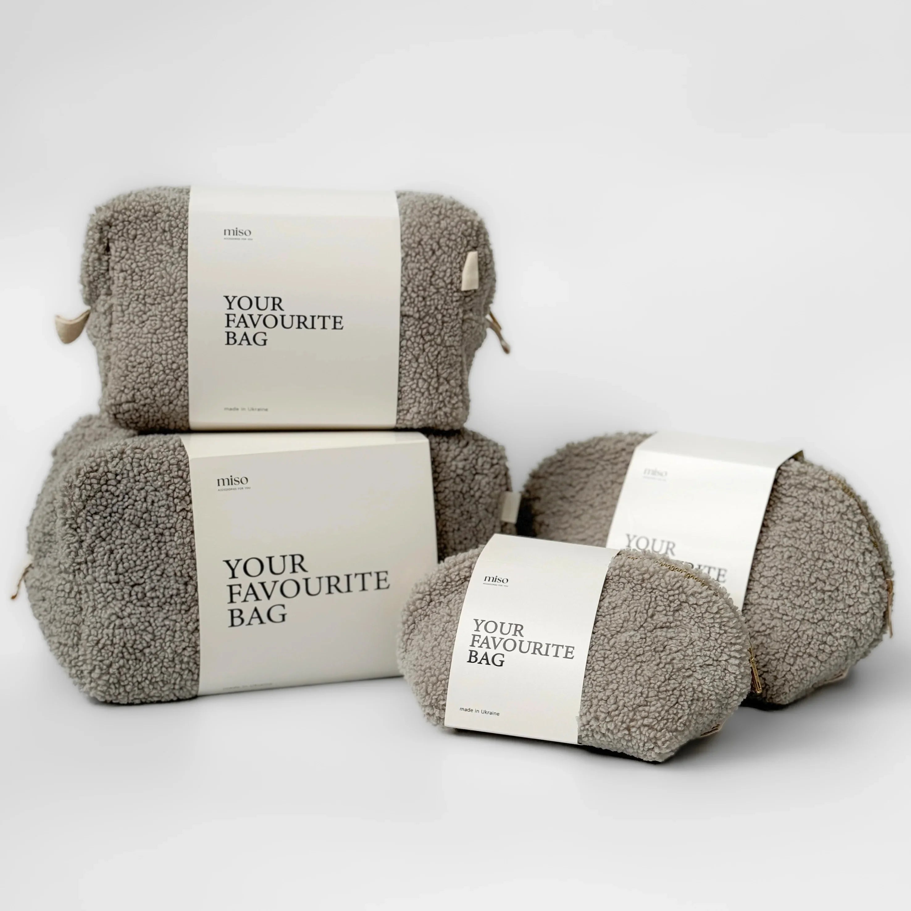 Kosmetyczka TEDDY, szara, średnia trójkątna