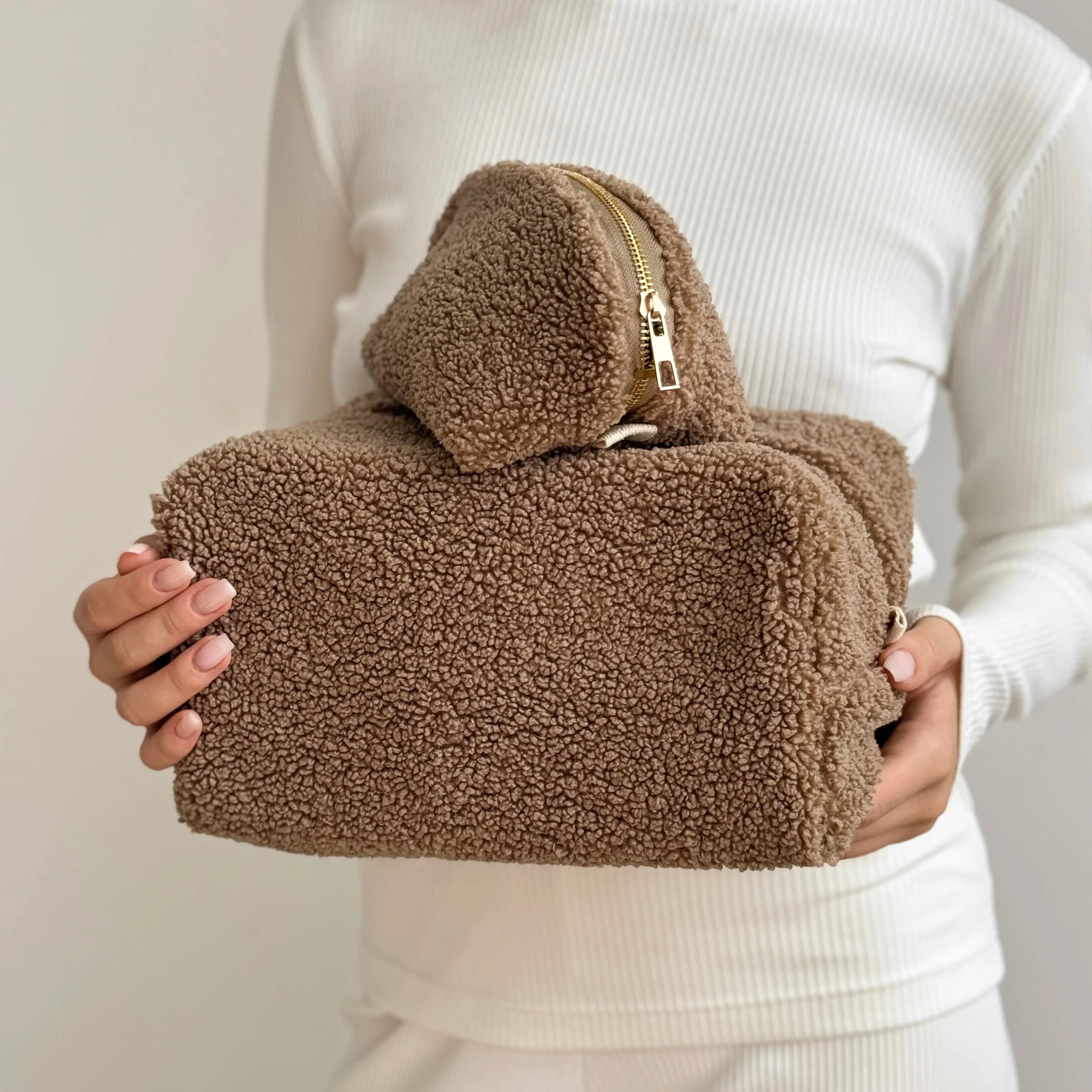 Kosmetyczka TEDDY, jasnobrązowa, mała