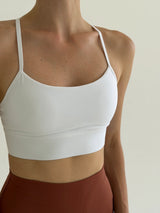 Top do jogi z plecami w stylu wrestlera, biały