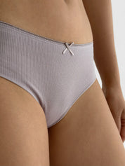 Majtki Slip bawełniane prążkowane, fioletowe