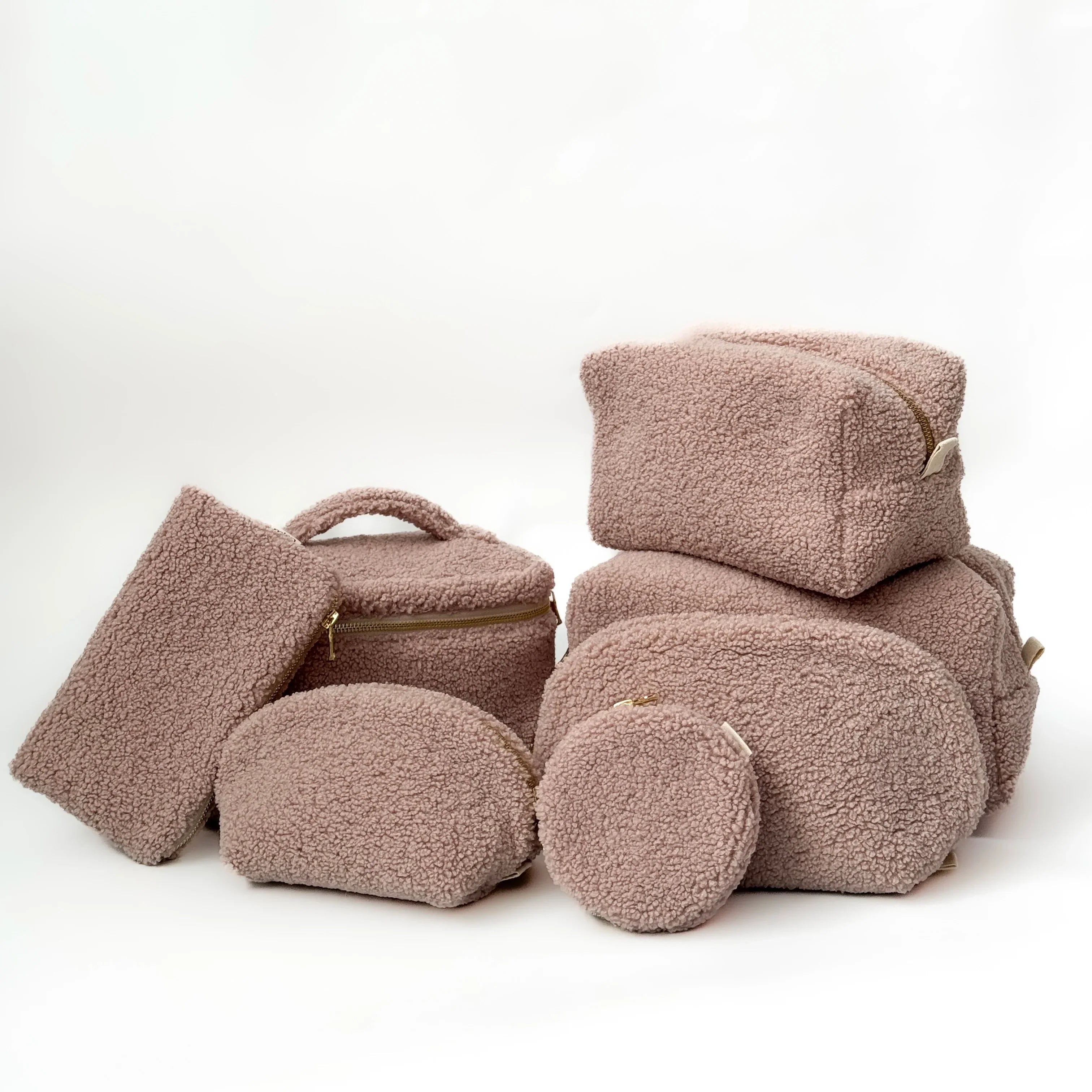 Kosmetyczka TEDDY, pudrowa, średnia kuferek