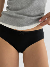 Majtki Slip bawełniane prążkowane, czarne
