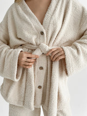 Kardigan Soft frotte, mleczny