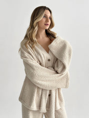 Kardigan Soft frotte, mleczny