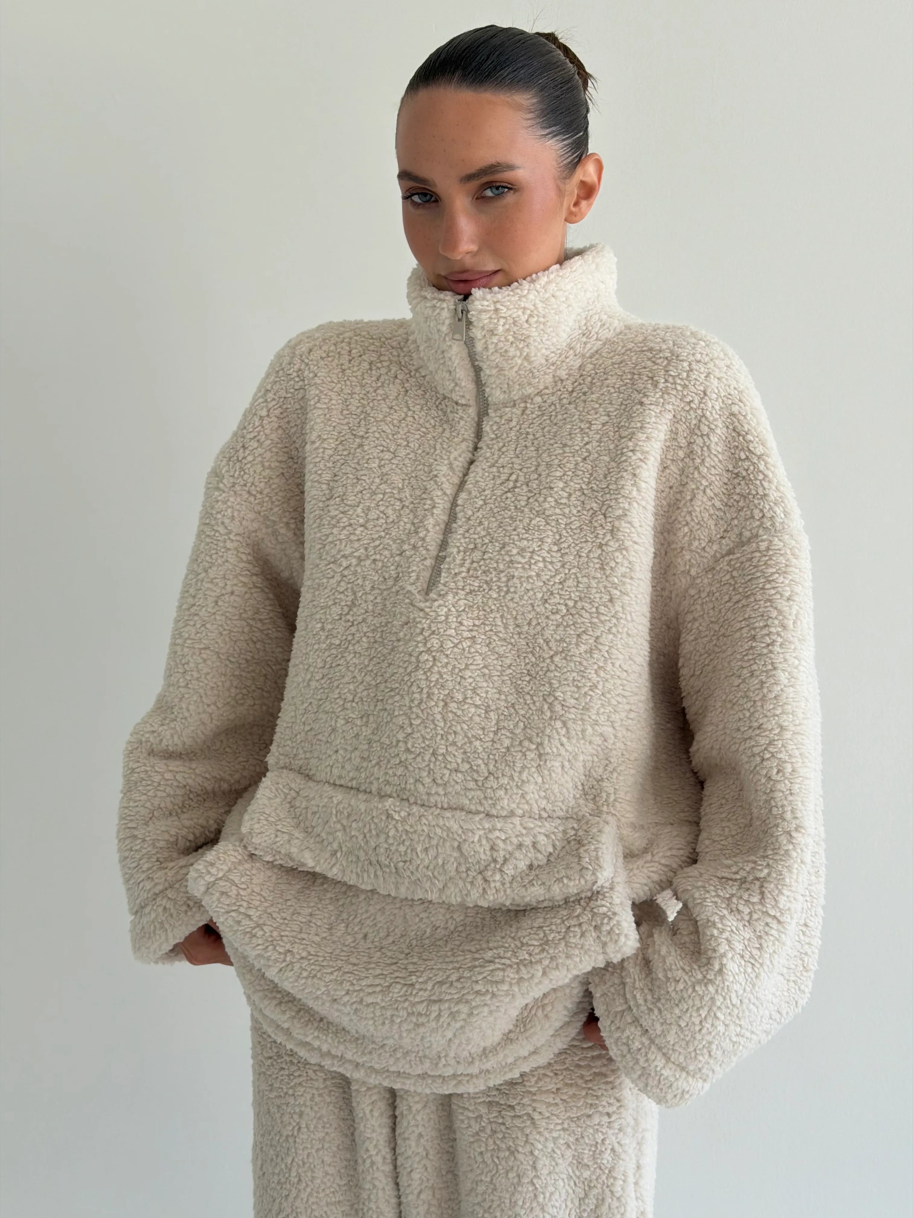 Komplet TEDDY CHMURKA anorak i spodnie, mleczny