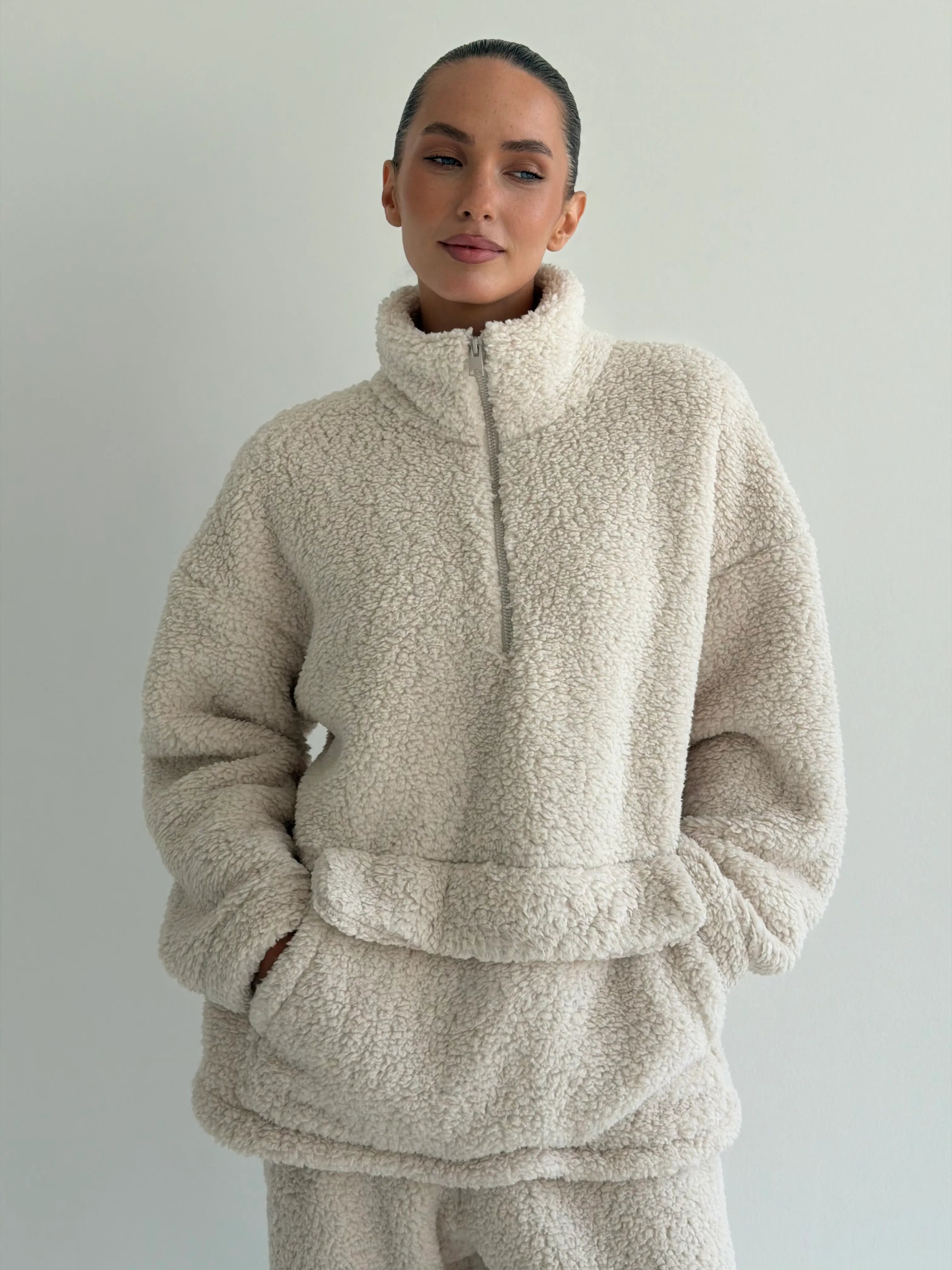 Komplet TEDDY CHMURKA anorak i spodnie, mleczny