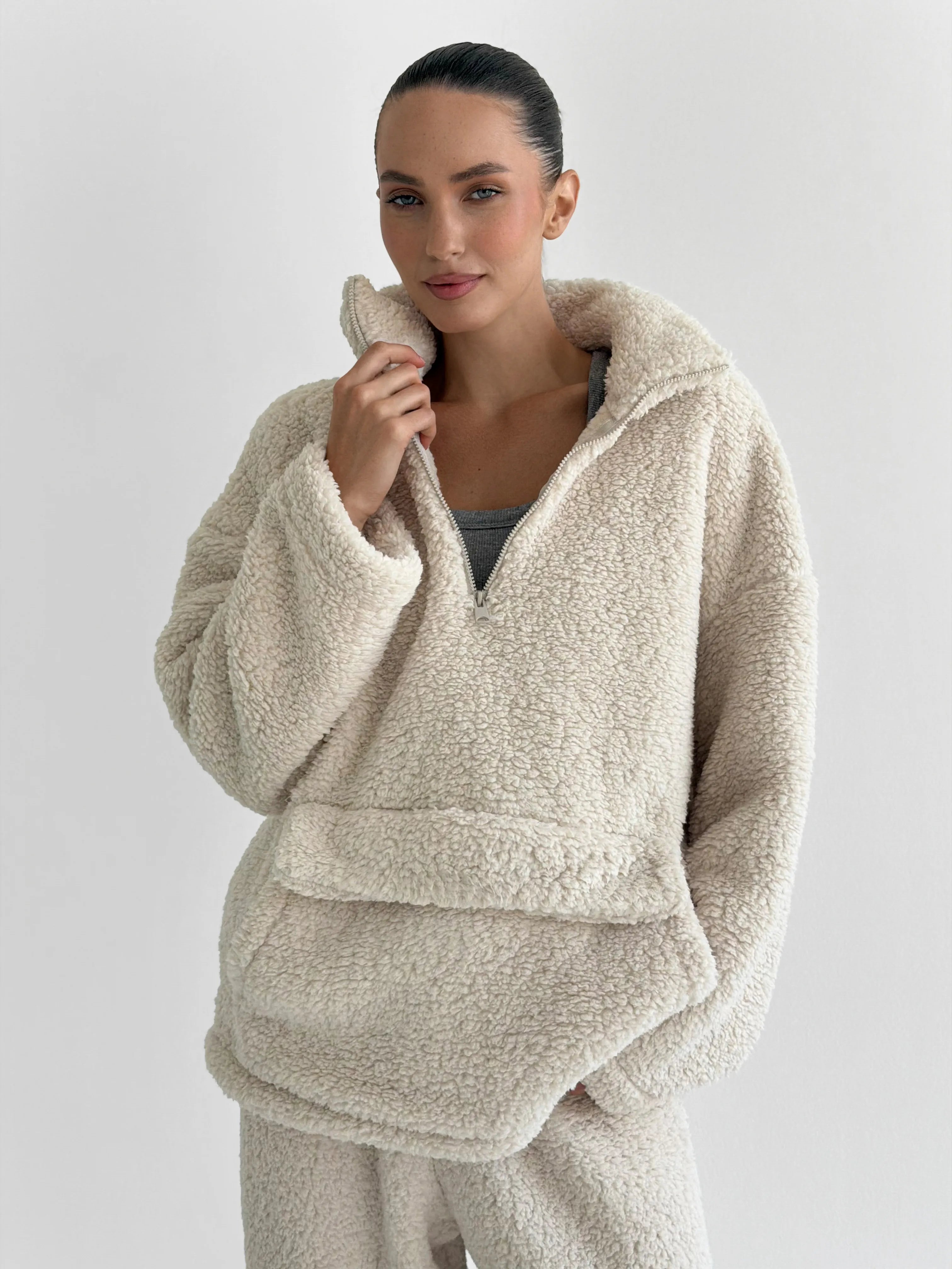 Komplet TEDDY CHMURKA anorak i spodnie, mleczny