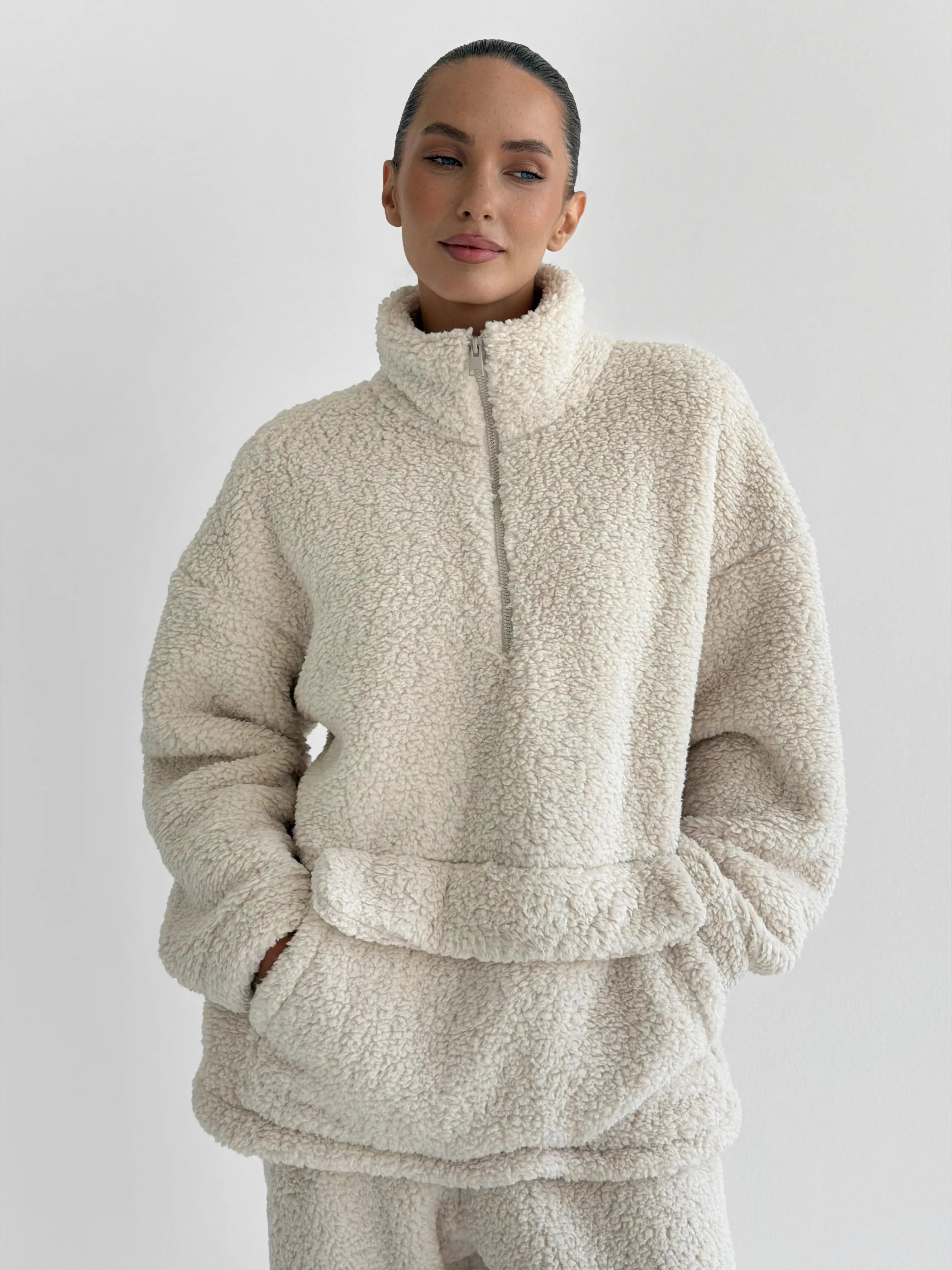 Komplet TEDDY CHMURKA anorak i spodnie, mleczny