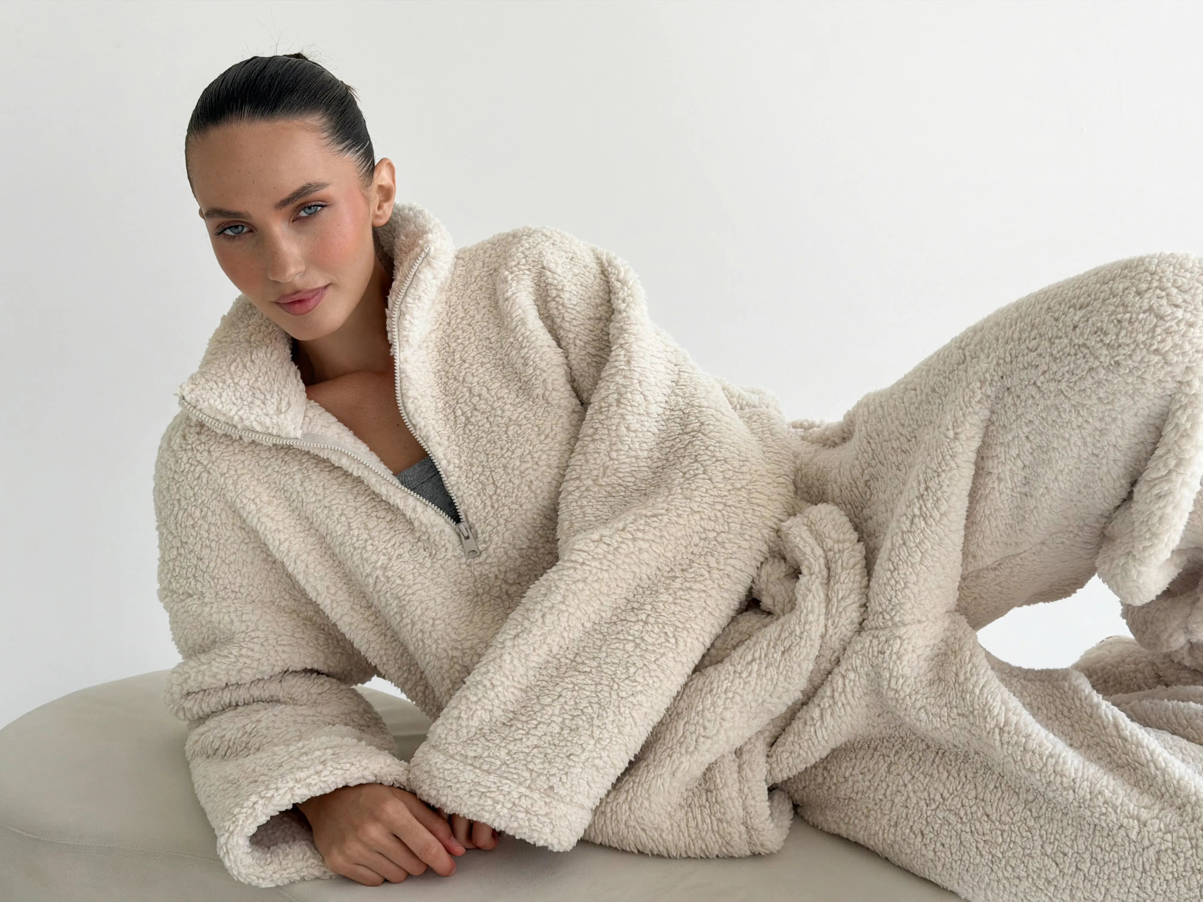 Komplet TEDDY CHMURKA anorak i spodnie, mleczny