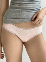 Majtki Slip basic z koronką, białe
