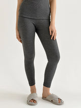 Legginsy, dzianina prążkowana, antracytowe