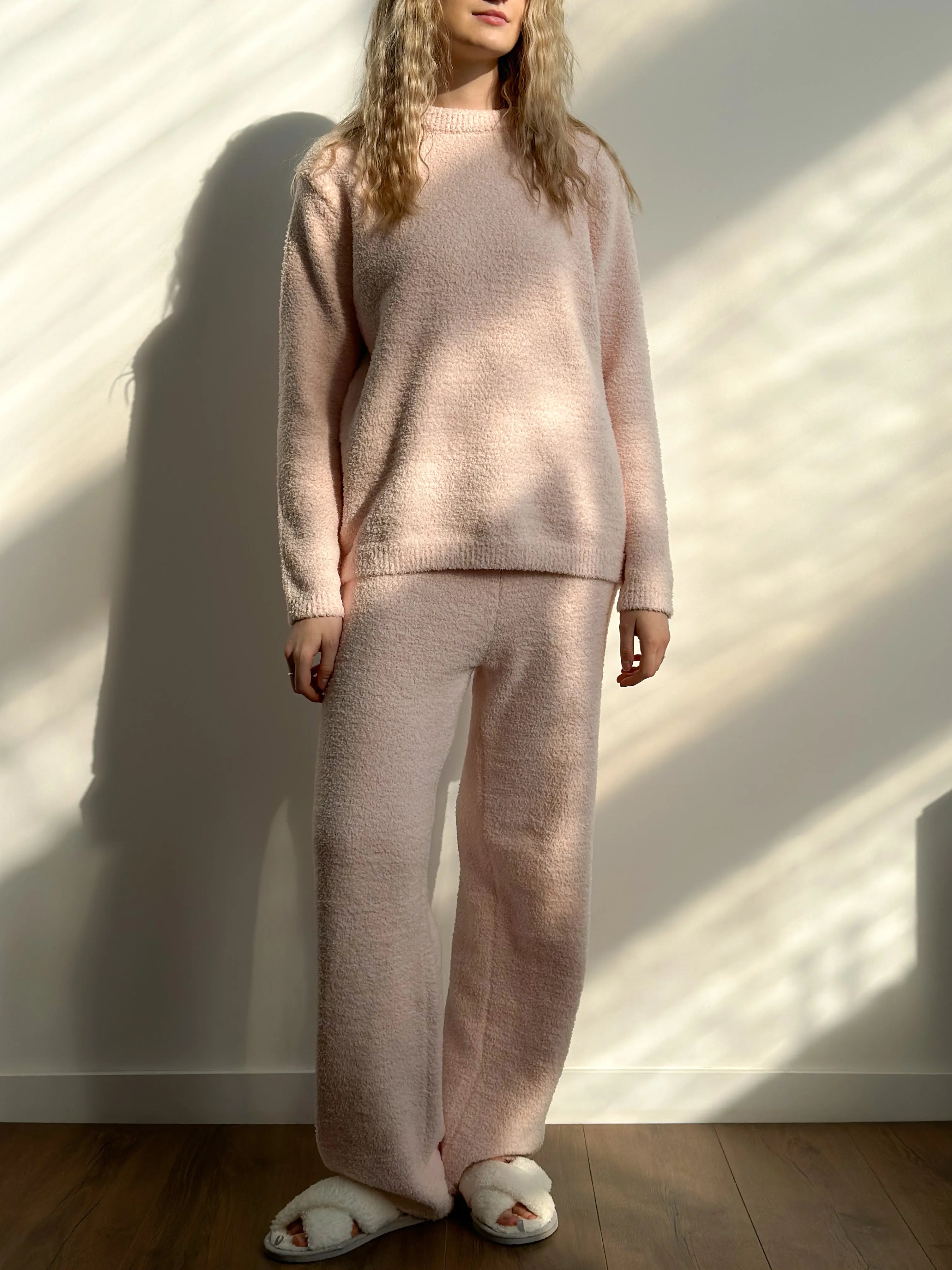 Bluza Soft dziana, pudrowa