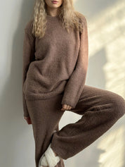 Bluza Soft dziana, brązowa