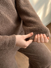 Bluza Soft dziana, brązowa