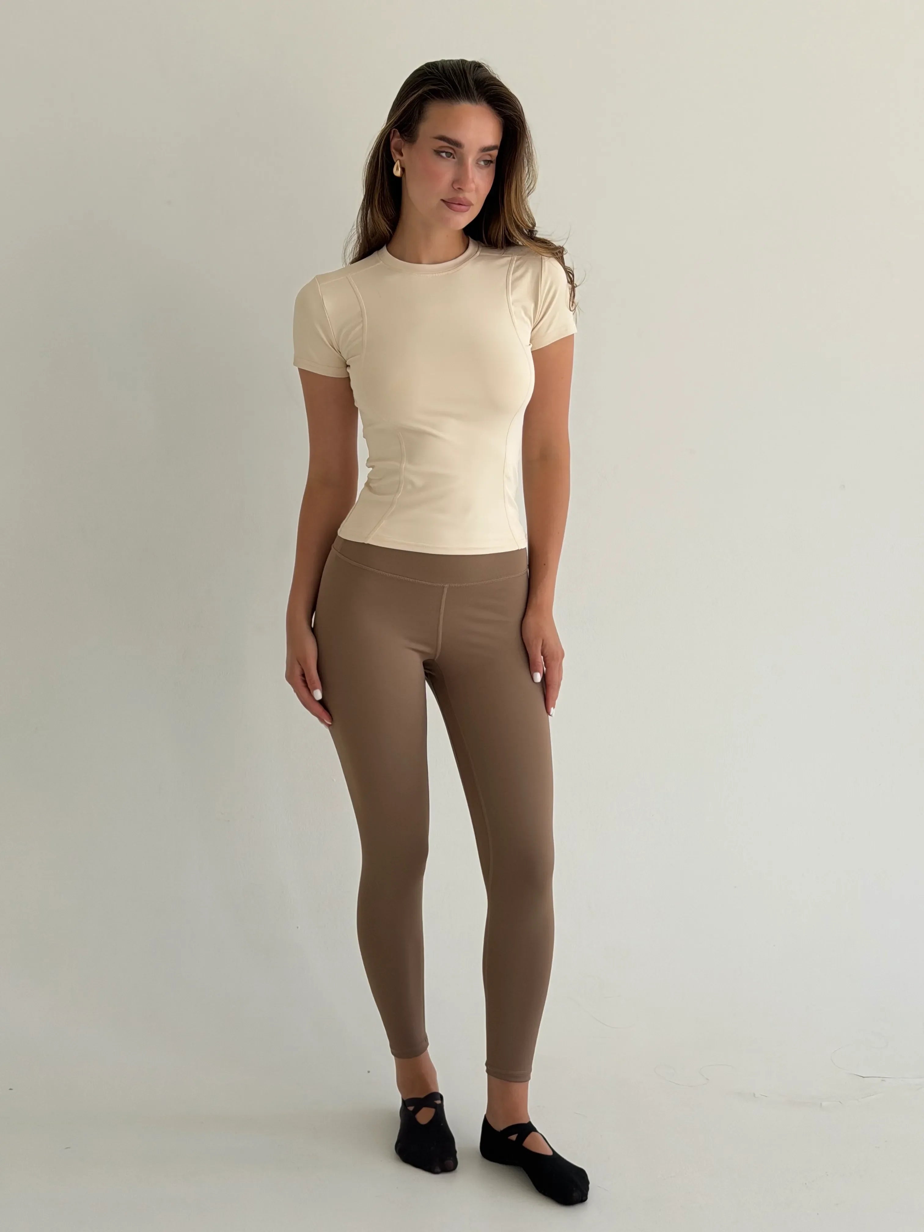 Legginsy do jogi, cappuccino