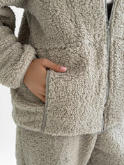Komplet TEDDY CHMURKA bluza na zamek i spodnie, popielaty