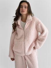 Komplet TEDDY CHMURKA bluza na zamek i spodnie, różowy