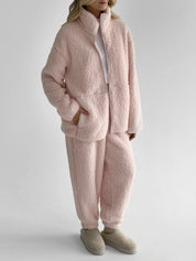 Komplet TEDDY CHMURKA bluza na zamek i spodnie, różowy