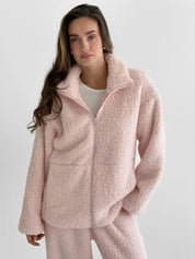 Komplet TEDDY CHMURKA bluza na zamek i spodnie, różowy