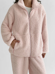 Komplet TEDDY CHMURKA bluza na zamek i spodnie, różowy