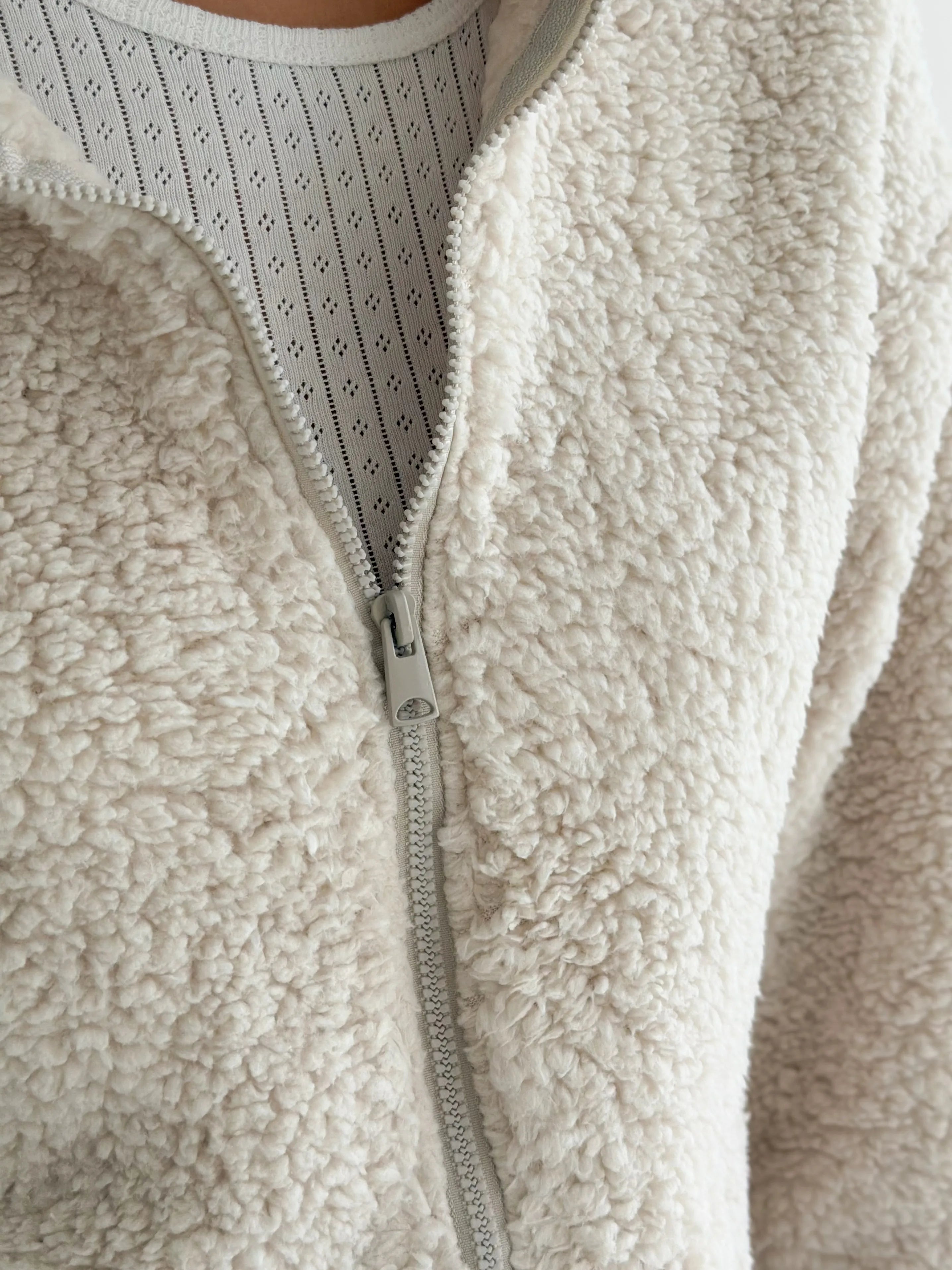 Komplet TEDDY CHMURKA bluza na zamek i spodnie, mleczny