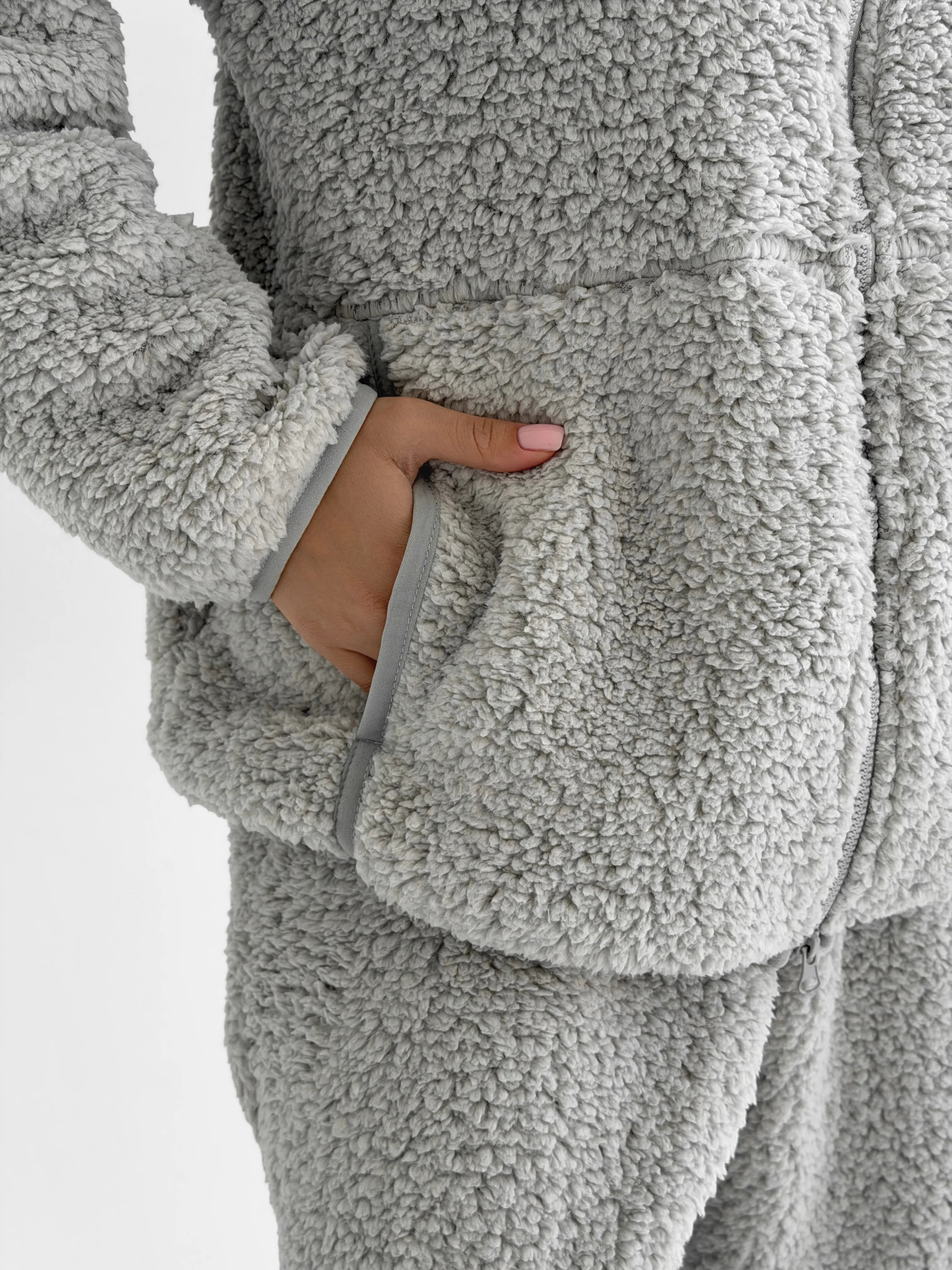 Komplet TEDDY CHMURKA bluza na zamek i spodnie, szary