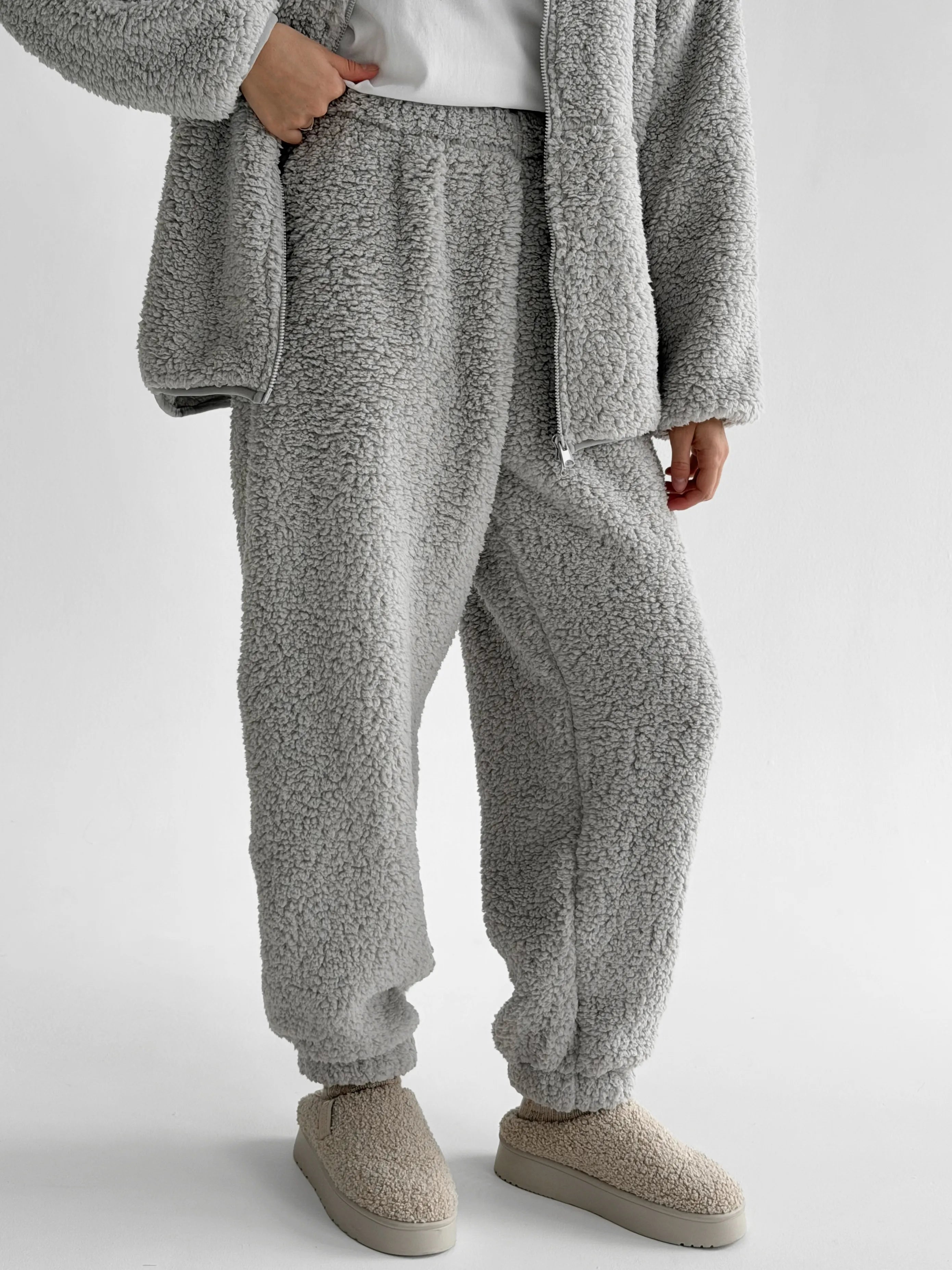 Komplet TEDDY CHMURKA bluza na zamek i spodnie, szary