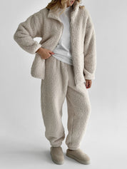 Komplet TEDDY CHMURKA bluza na zamek i spodnie, mleczny