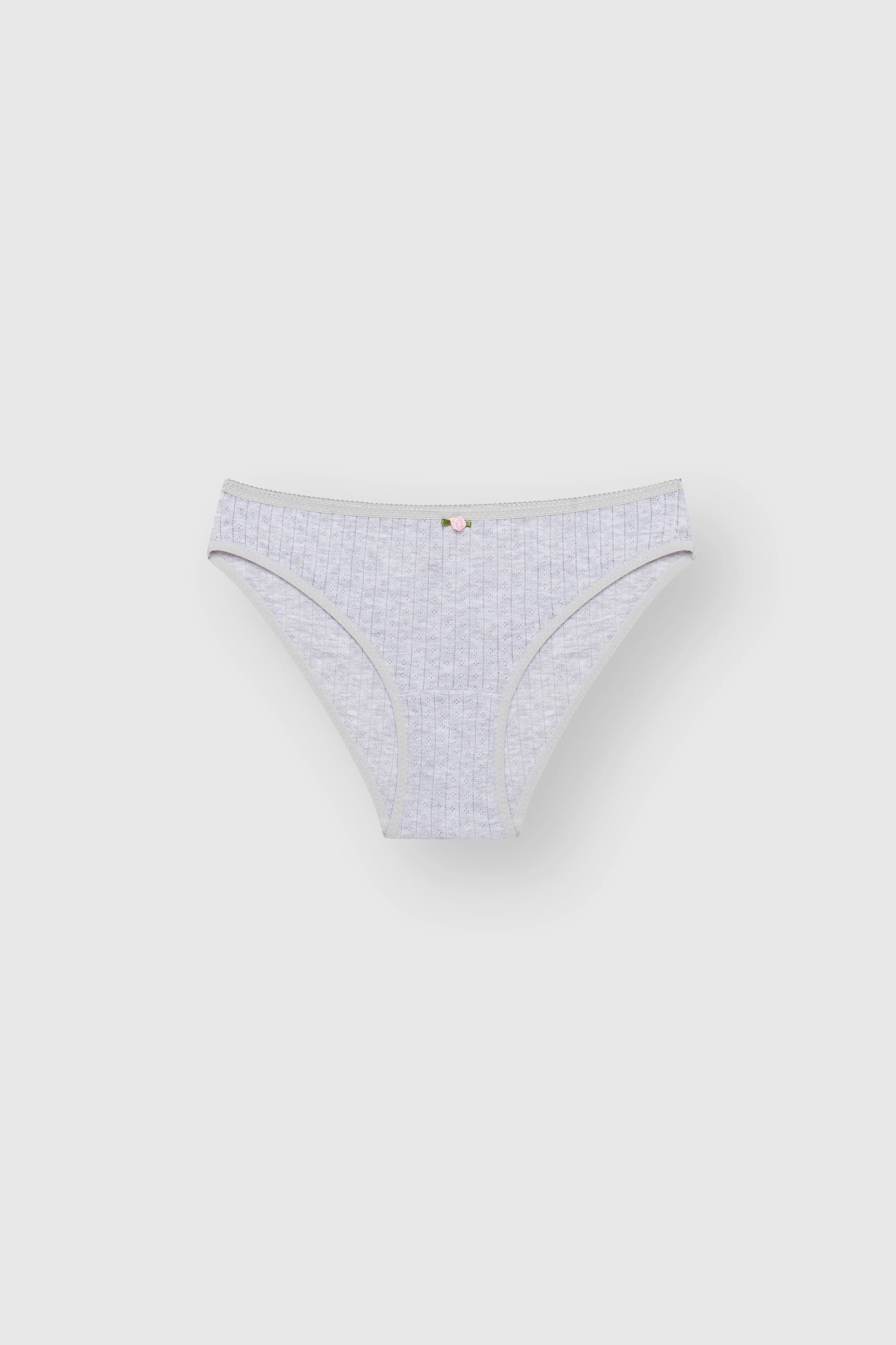 Majtki Slip, dzianina prążkowana, szare