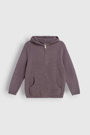 Bluza Soft na zamek, dzianina puszysta, grafitowa